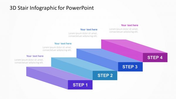 3D Stairs PowerPoint