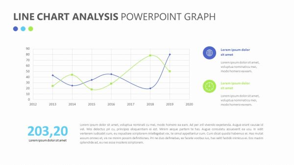 Line Chart Analysis PowerPoint Graph Slide 1